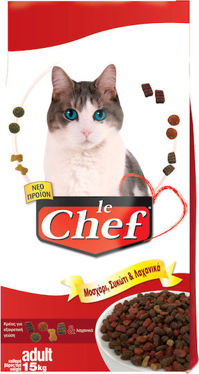Le Chef Adult Cat Beef Liver & Vegetables Dry Food for Adult Cats with Calf 2kg