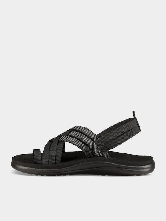 Voya Strappy Women's Flat Sandals Sporty Black