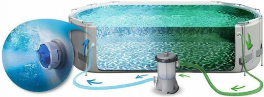Bestway Oval Swimming Pool 13430lt with Metallic Frame 549x274x122cm Gray