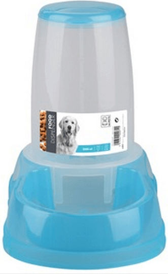 M-Pets Automat Plastic Bol cu recipient Mâncare & Apă pentru Câine & Pisică 2.5lt în Culoare Albastru