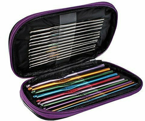 Ruhhy Stricknadeln Nähnadeln-Set mit Zubehör 50 Stück und Aufbewahrungstasche 18x13x2cm.