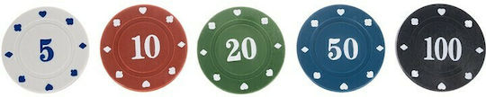 Set 200 Numbered Poker Chips 20mm in Metallic Box with 2 Decks and Felt
