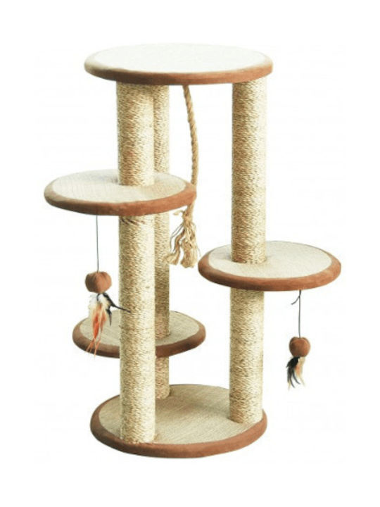 Happypet Jungle Village Cat Scratching Post Cat Tree In Beige Colour 45x45x92 cm