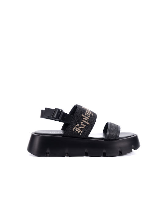 Replay Leather Women's Sandals Black