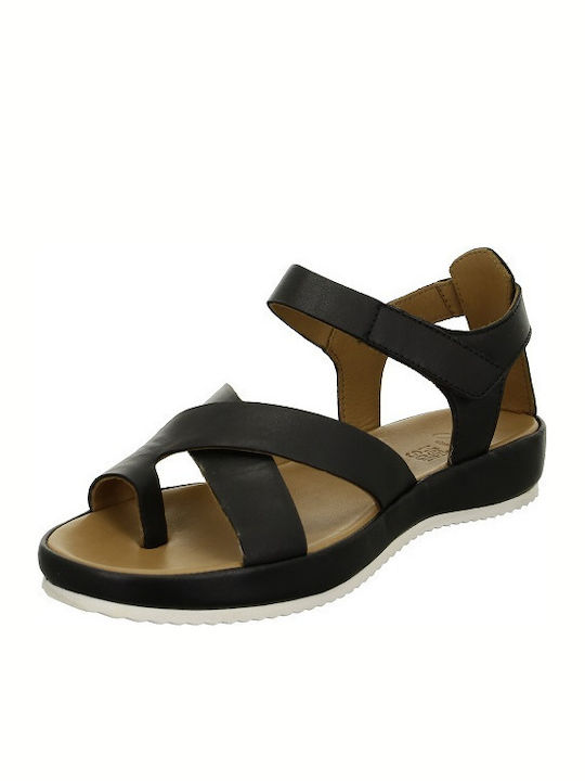 Women's Flat Sandals Anatomic with Strap in Black Color