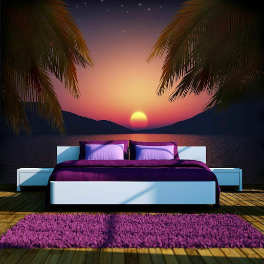 Selbstklebend Fototapete Romantic evening on the beach Rosa L98xB70cm Selbstklebend Fototapete Romantic evening on the beach Rosa L98xB70cm
