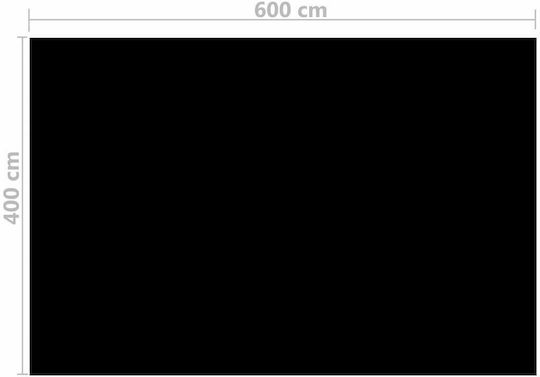vidaXL Solar Rectangular Pool Cover Black 600x400cm 1pcs