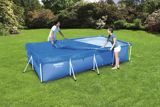 Bestway Steel Pro Pool Cover Αντηλιακό Προστατευτικό Κάλυμμα Πισίνας Παραλληλόγραμμο 400x211εκ.