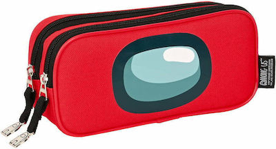 Among Us Pencil Case with 2 Compartments Red