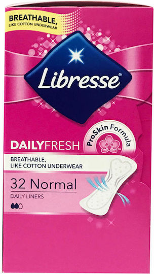 Libresse Normal Daily Liners for Normal Flow 2 Drop 32pcs CurveFit