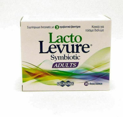 Uni-Pharma Lacto Levure Symbiotic Adults με Προβιοτικά και Πρεβιοτικά Λεμόνι 20 φακελίσκοι