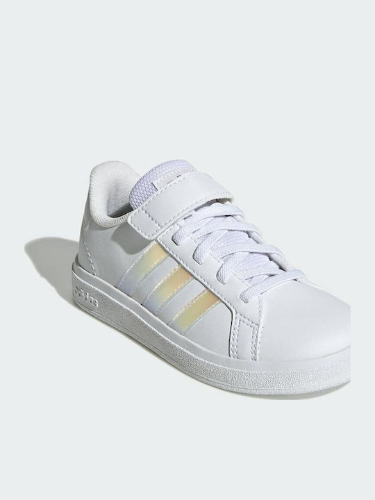 Grand Court 2.0 EL K Kids Sneakers with Hook & Loop Closure Cloud White / Iridescent