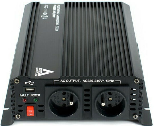 Azo Digital AZO Digital Car Inverter Modified Sinewave 144W to Converter 12V DC in 230V AC