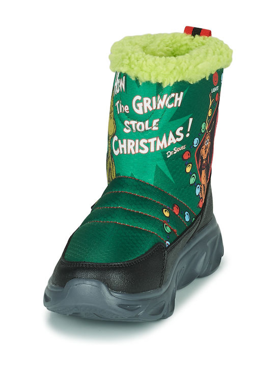 Kids Snow Boots with Velcro Green