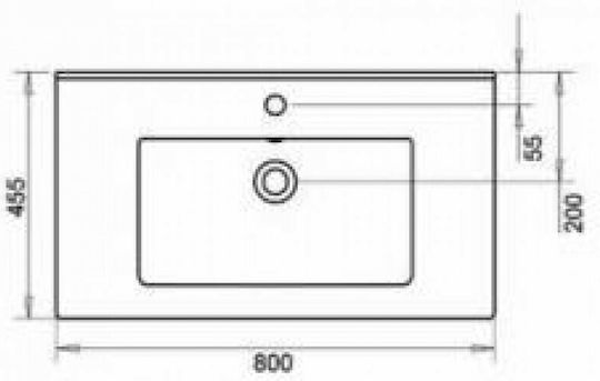 Tema Drop-In Porcelain Bathroom Sink 100x45x20.5cm White