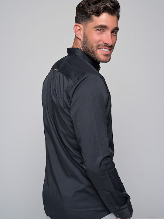 Hernando Long-sleeved Denim Shirt Black