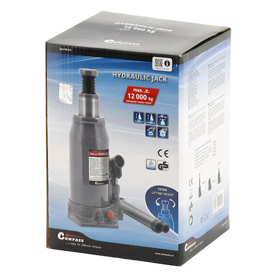 Compass Hydraulic Bottle Jack with Lifting Capacity up to 39.5cm and Weight Capacity up to 12 Tons