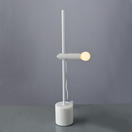 Aca Hera Metall Tischlampe für Fassung E14 mit Weiß Basis