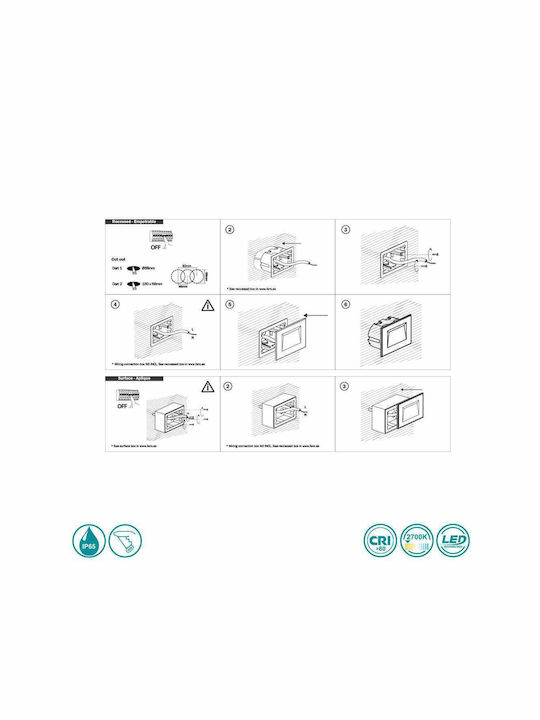 Faro Barcelona Dart Wall-Mounted Outdoor Ceiling Light LED IP65 2W 8x8εκ.