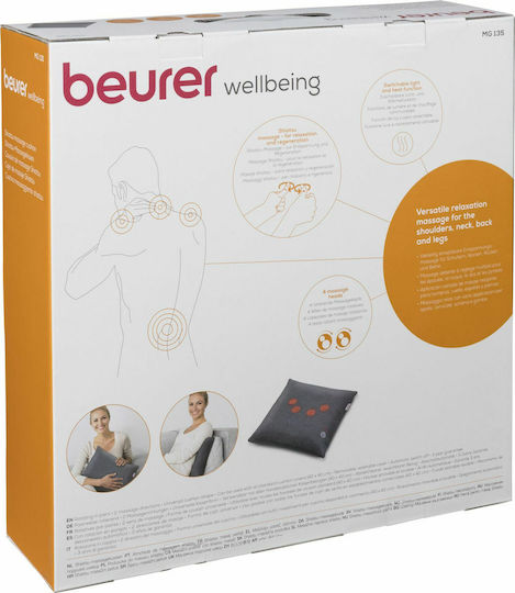 Beurer MG 135 Pillow Massage Shiatsu for the Neck with Heating Function Gray
