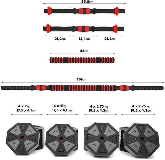 HMS SGC40 Set de gantere cu bară, greutate totală 40kg