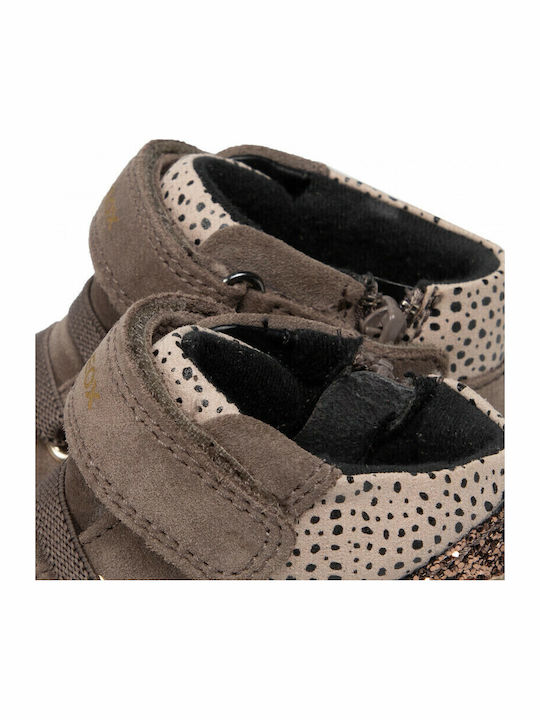 TROTTOLA Kids Sneakers High Anatomic with Scratch Beige