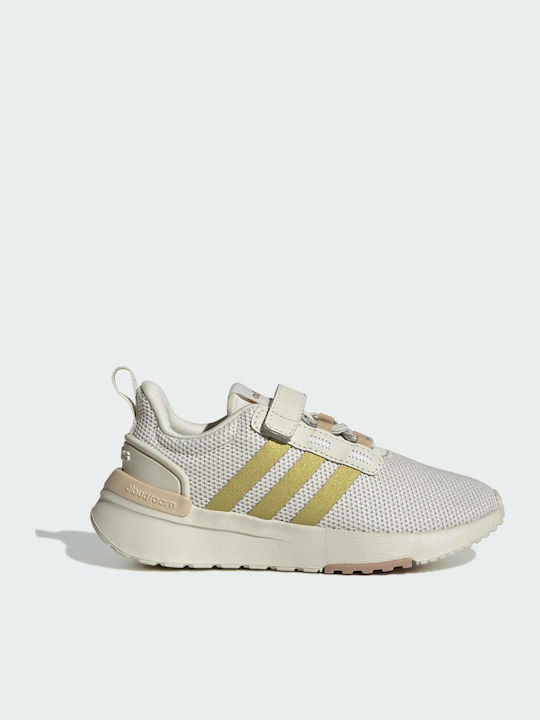 Racer Tr Kids Sports Shoes Running with Hoop & Loop Closure Aluminium / Gold Metallic / Magic Beige