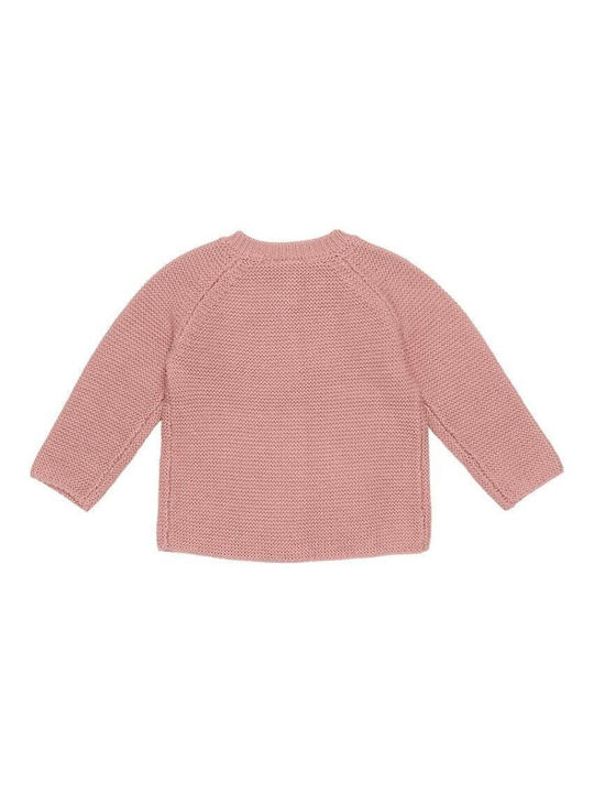 Little Dutch Girls Knitted Cardigan with Buttons Pink