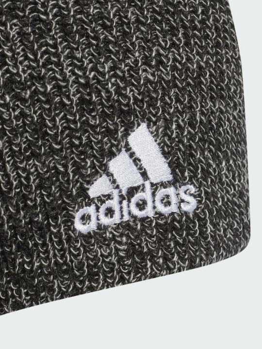 Performance Melange Woolie Beanie Beanie Unisex Σκούφος με Rib Πλέξη σε Μαύρο χρώμα