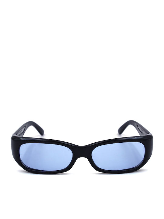 Sisley Men's Sunglasses with Black Plastic Frame and Blue Lens