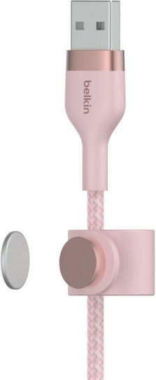 Belkin BoostCharge Braided USB-A to Lightning Cable Pink 2m (CAA010bt2MPK)