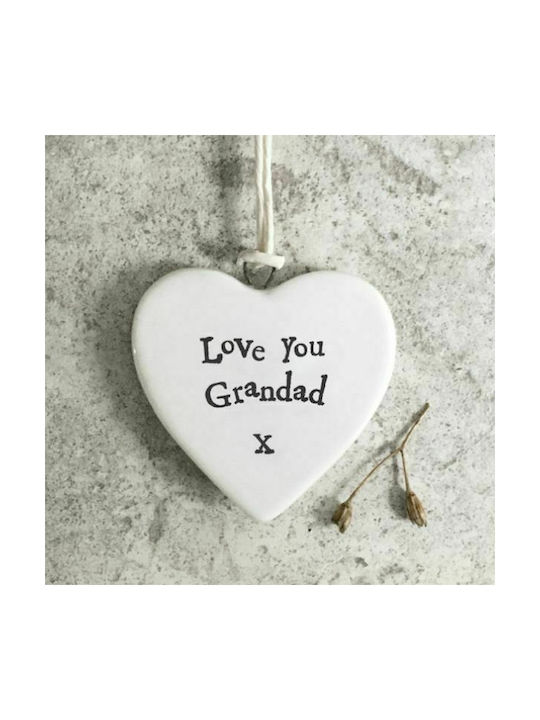 Synchronia Hängende Dekoration aus Keramik Love you grandad 4.5x4.5cm 1pcs