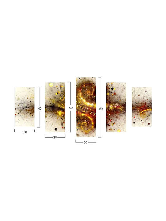 HomeMarkt Fivefold Painting Wooden 60x100cm