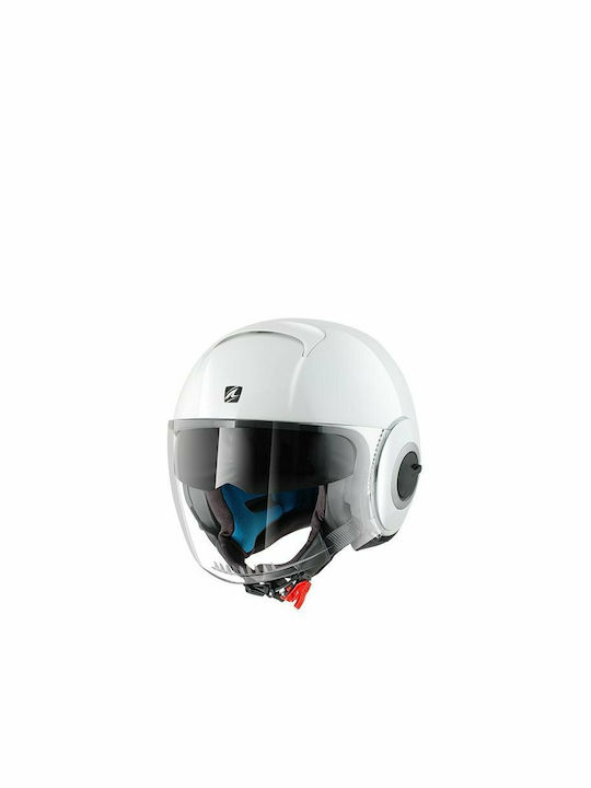 Shark Nano Blank White Jet Helmet with Sun Visor 1300gr HE2802EWHU