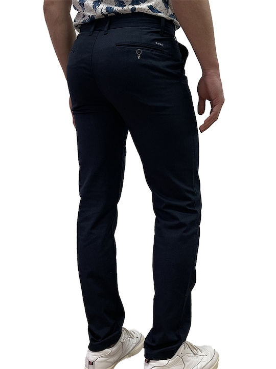 Dors Men's Trousers Chino Elastic in Regular Fit Navy Blue