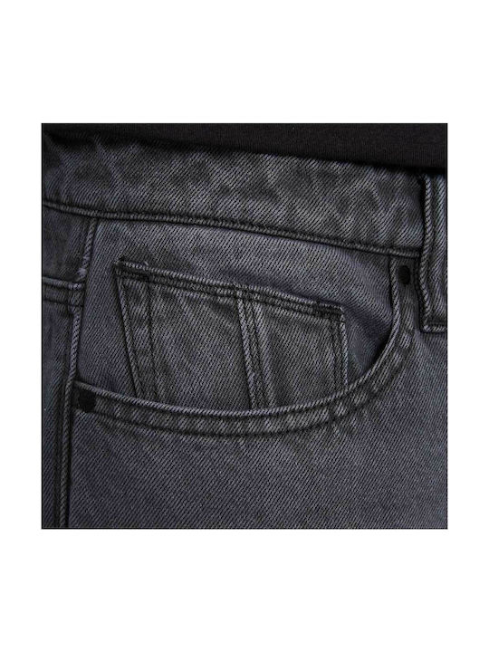Modown Ανδρικό Παντελόνι Τζιν Cropped με Loose Tapered Εφαρμογή Fade To Black