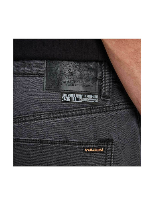 Modown Ανδρικό Παντελόνι Τζιν Cropped με Loose Tapered Εφαρμογή Fade To Black