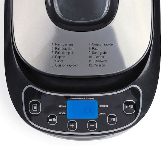 Livoo Bread Maker 550W with Container Capacity 900gr and 12 Baking Programs