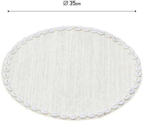 Inart Placemats Rotund Tesatura Alb 35cm 6buc Inart Placemats Rotund Tesatura Alb 35cm 6buc