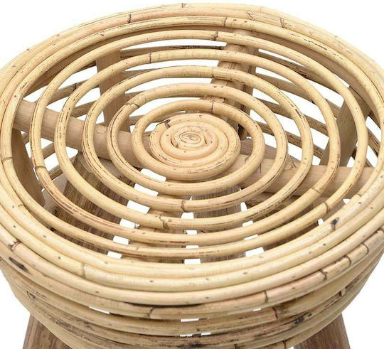 Ξύλινο Σκαμνάκι Μπεζ 34x34x46cm Ξύλινο Σκαμνάκι Μπεζ 34x34x46cm