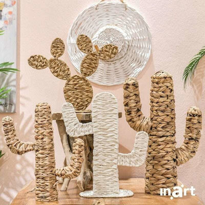 Inart Desktop Decoration Garden Wicker Cactus 34x14x59cm 3-70-823-0235