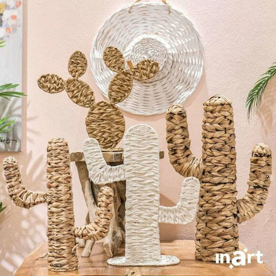 Inart Desktop Decoration Garden Wicker Cactus 31x10x46cm 31cmx10cmx46cm 3-70-823-0236