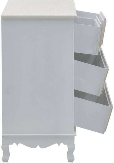 Chest of Drawers of Solid Wood with 4 Drawers Natural Beige - Mint 80x40x80cm