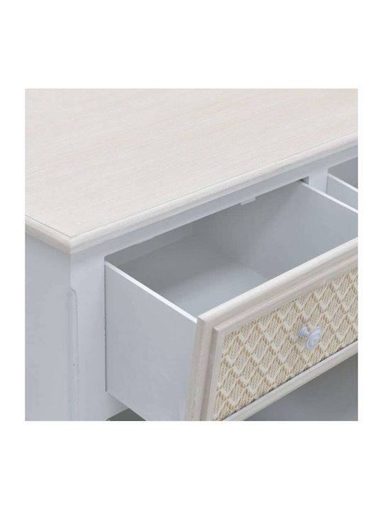Chest of Drawers of Solid Wood with 4 Drawers Natural Beige - Mint 80x40x80cm