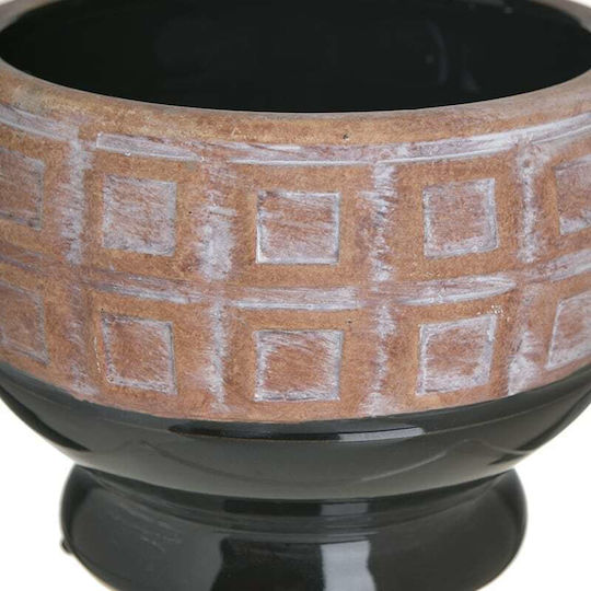 Inart Декоративна купа Керамика С Поднос Beige-Black 18x18x14см 1бр Inart Декоративна купа Керамика С Поднос Beige-Black 18x18x14см 1бр