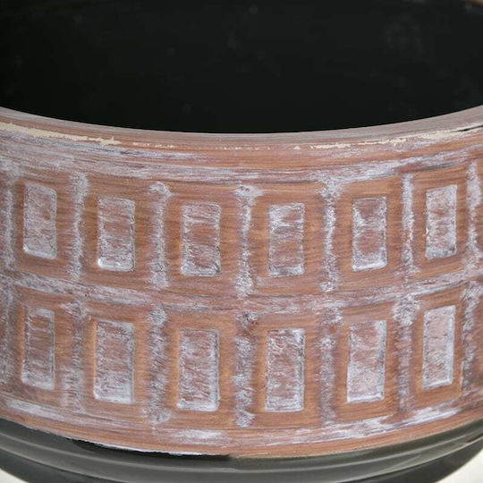 Inart Bol Decorativ Ceramică Beige-Black 25x25x14cm 1buc