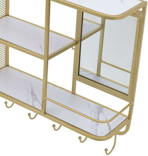 Eingangsmöbel mit Spiegel & Garderobe Gold 50x16x52cm