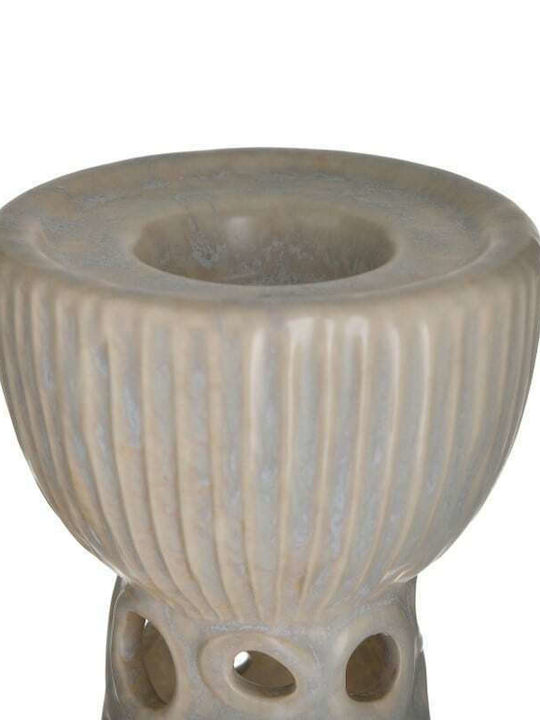 Inart Candle Holder Ceramic Beige 10x10x36cm 1pcs