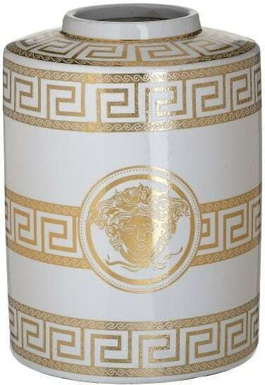 Inart Decorative Vase Meander White 18x18x27cm