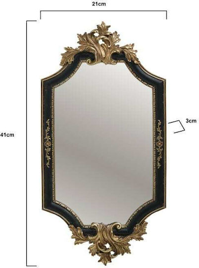 Inart 3-95-167-0001 Καθρέπτης Μαύρος-Χρυσός 41x21cm Inart 3-95-167-0001 Καθρέπτης Μαύρος-Χρυσός 41x21cm